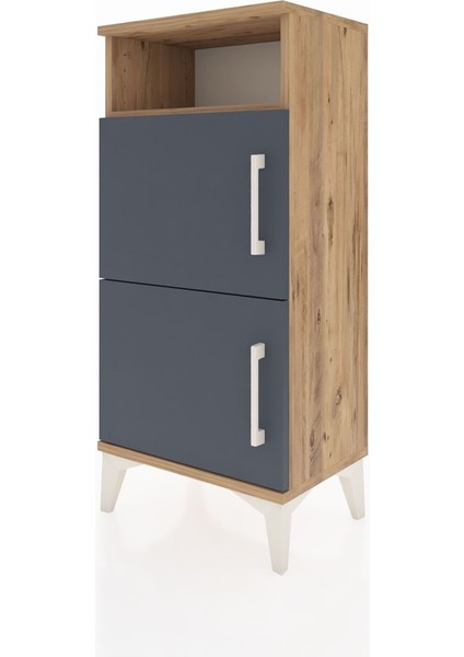 Arges Komodin Tek Raflı 2 Kapaklı 44X30X96 Çam-Antrasit modelleri