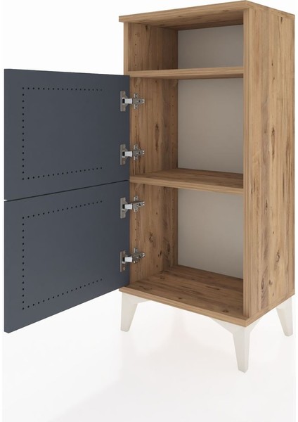 Arges Komodin Tek Raflı 2 Kapaklı 44X30X96 Çam-Antrasit fırsatları