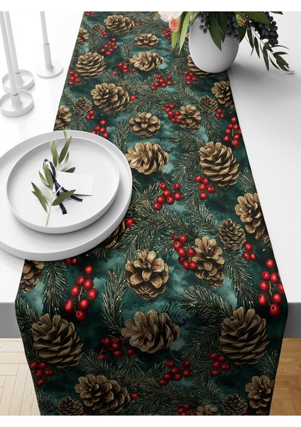 Yılbaşı Serisi 140X40 cm Dijital Baskılı Runner (Christmas Noel)