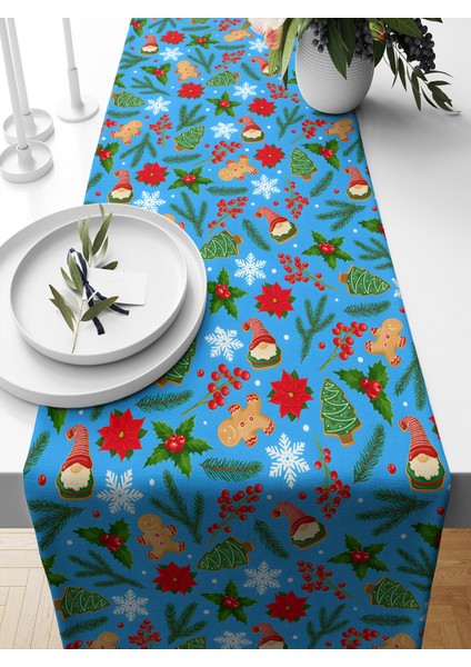 Yılbaşı Serisi 140X40 cm Dijital Baskılı Runner (Christmas Noel)