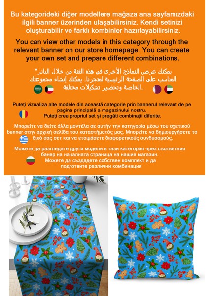 Yılbaşı Serisi 140X40 cm Dijital Baskılı Runner (Christmas Noel) fiyatları