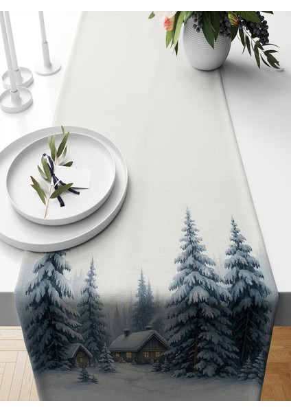 Yılbaşı Serisi 140X40 cm Dijital Baskılı Runner (Christmas Noel)