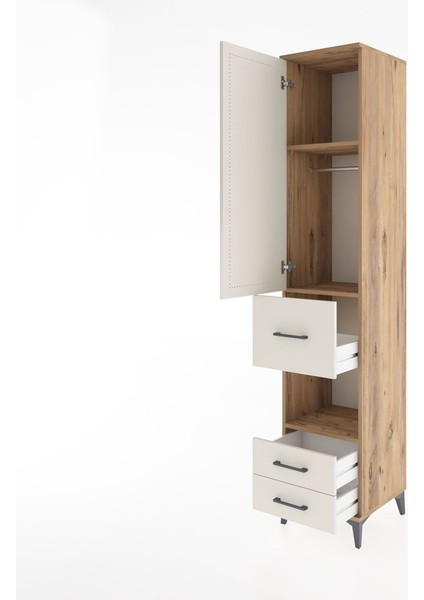 Hyperion Dolap 3 Raflı 3 Çekmeceli Tek Askılı 44X44X221 Çam-Aytaşı fırsatları