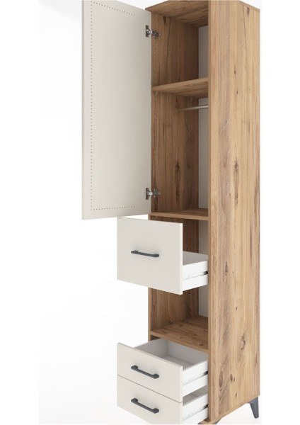 Hyperion Dolap 3 Raflı 3 Çekmeceli Tek Askılı 44X44X221 Çam-Aytaşı indirimleri
