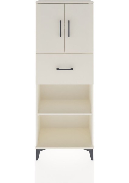 Arges Dolap 3 Raflı Tek Çekmeceli 2 Kapaklı 60X30X163 Aytaşı-Aytaşı