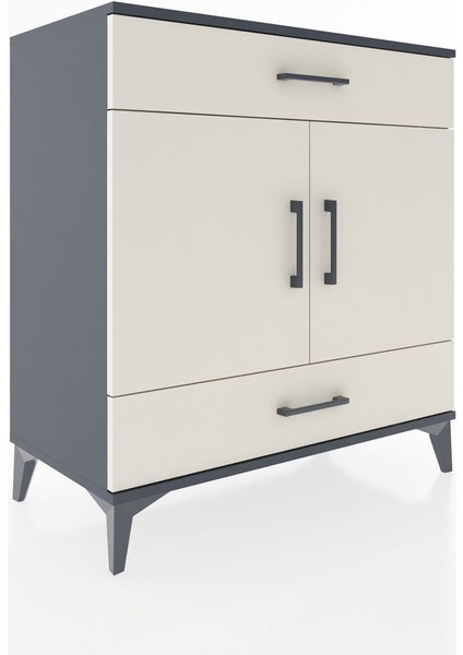 Hyperion Şifonyer 2 Çekmeceli 2 Kapaklı 88X44X96 Antrasit-Aytaşı fiyatları