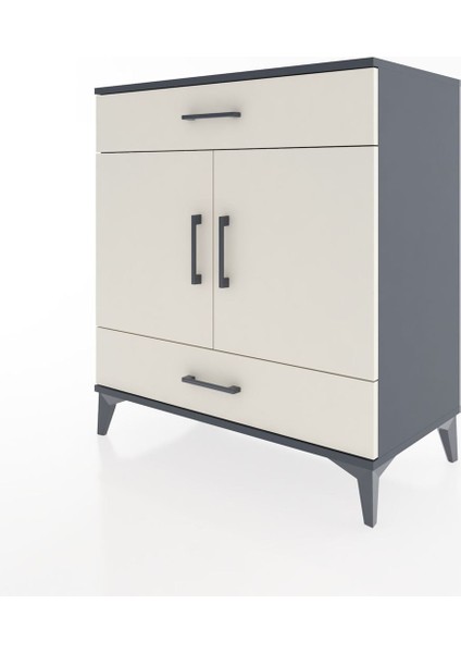 Hyperion Şifonyer 2 Çekmeceli 2 Kapaklı 88X44X96 Antrasit-Aytaşı modelleri