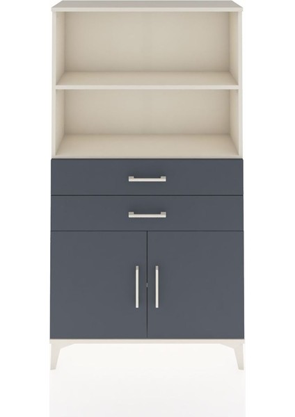 Arges Dolap 3 Raflı 2 Çekmeceli 2 Kapaklı 88X30X163 Aytaşı-Antrasit