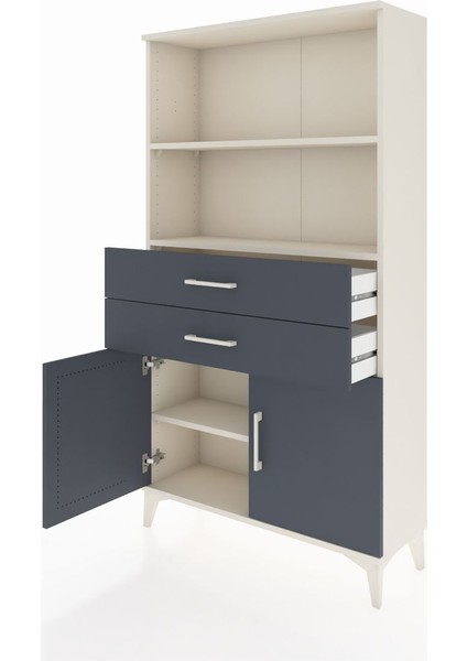 Arges Dolap 3 Raflı 2 Çekmeceli 2 Kapaklı 88X30X163 Aytaşı-Antrasit fırsatları