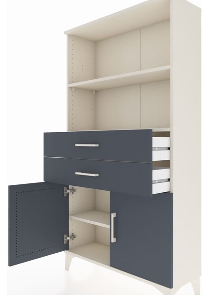 Arges Dolap 3 Raflı 2 Çekmeceli 2 Kapaklı 88X30X163 Aytaşı-Antrasit indirimleri