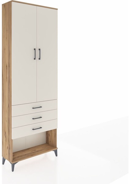 Arges Dolap 4 Raflı 3 Çekmeceli 2 Kapaklı 88X30X243 Çam-Aytaşı fiyatları