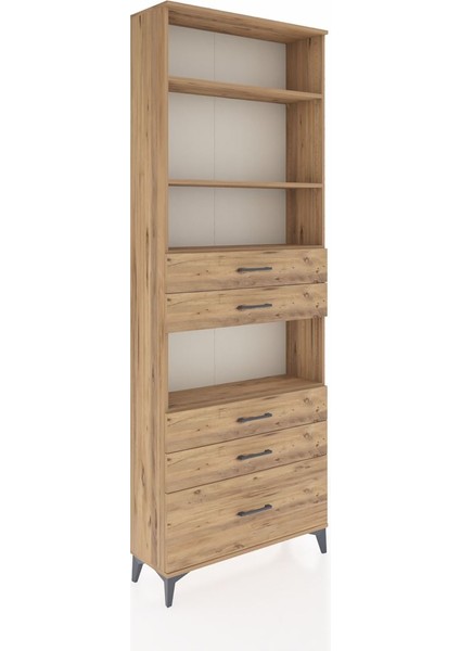 Arges Dolap 4 Raflı 5 Çekmeceli 88X30X243 Çam-Çam fiyatları