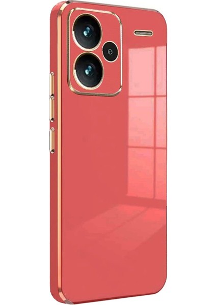 Redmi Note 13 Pro Plus Kılıf Parlak Yapılı Esnek Volet Silikon Kapak