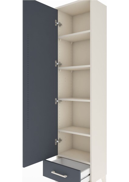 Arges Dolap 5 Raflı Tek Çekmeceli Tek Kapaklı 44X30X182 Aytaşı-Antrasit indirimleri