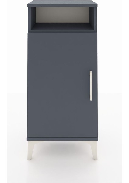 Arges Komodin 3 Raflı Tek Kapaklı 44X30X96 Antrasit-Antrasit