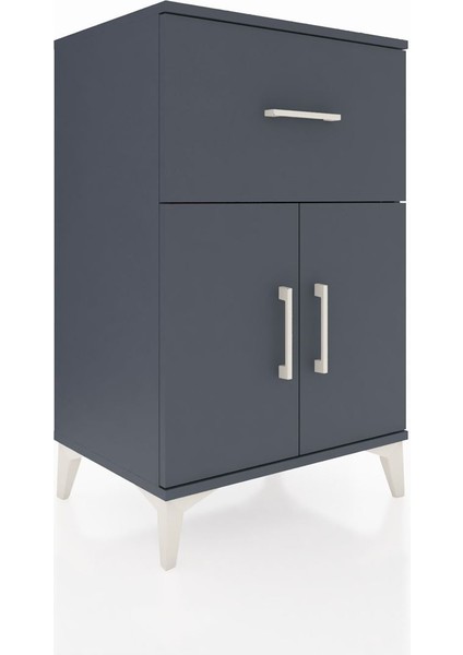 Hyperion Komodin Tek Raflı Tek Çekmeceli 2 Kapaklı 60X44X96 Antrasit-Antrasit fiyatları