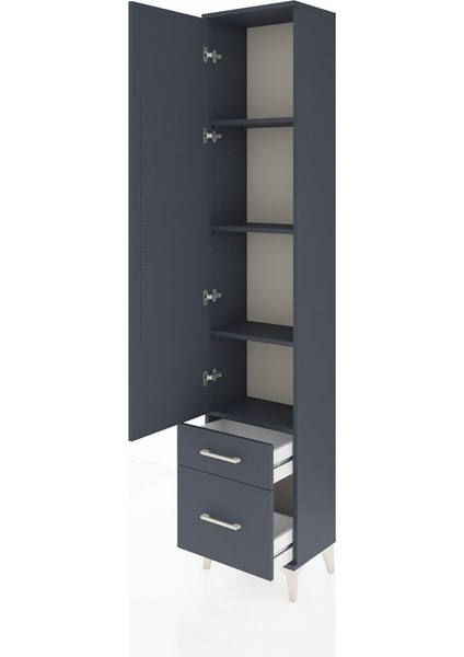 Arges Dolap 4 Raflı 2 Çekmeceli Tek Kapaklı 44X30X221 Antrasit-Antrasit fırsatları