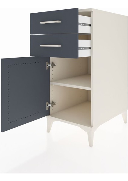 Kronos Komodin Tek Raflı 2 Çekmeceli Tek Kapaklı 44X59X96 Aytaşı-Antrasit fırsatları