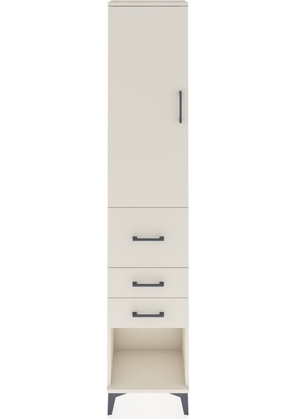 Arges Dolap 3 Raflı 3 Çekmeceli Tek Kapaklı 44X30X221 Aytaşı-Aytaşı