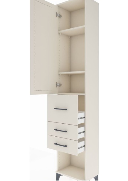 Arges Dolap 3 Raflı 3 Çekmeceli Tek Kapaklı 44X30X221 Aytaşı-Aytaşı indirimleri