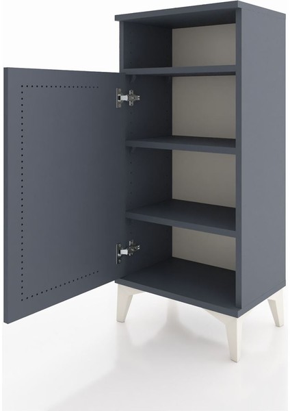 Arges Komodin 3 Raflı Tek Kapaklı 44X30X96 Antrasit-Antrasit fırsatları