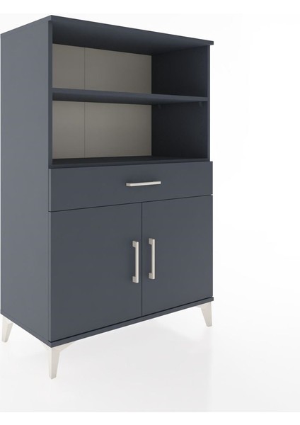 Hyperion Dolap 3 Raflı Tek Çekmeceli 2 Kapaklı 88X44X134 Antrasit-Antrasit fiyatları