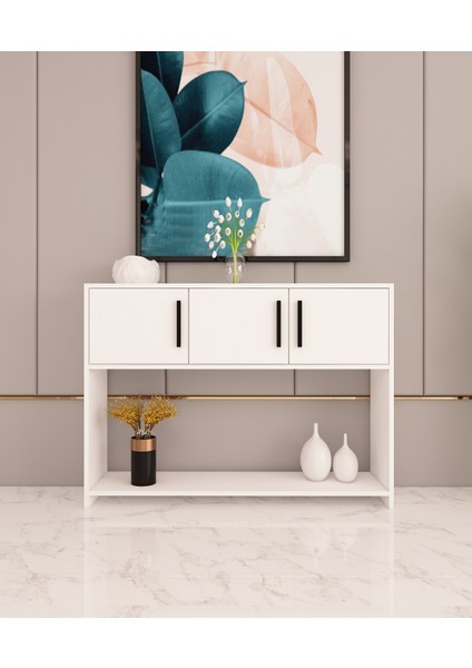 Ays Kahve Köşesi Dresuar | Beyaz - Beyaz