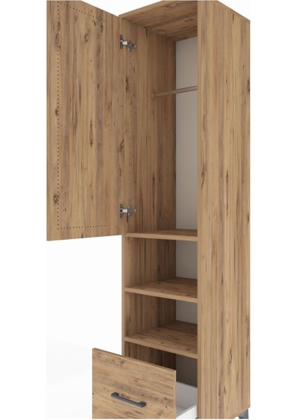 Hyperion Dolap 3 Raflı Tek Çekmeceli Tek Askılı 44X44X195 Çam-Çam indirimleri