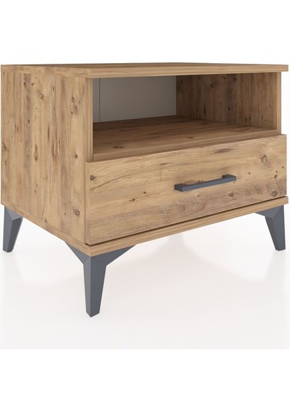 Hyperion Komodin Tek Raflı Tek Çekmeceli 60X44X48 Çam-Çam fiyatları