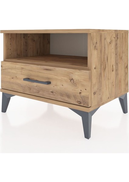 Hyperion Komodin Tek Raflı Tek Çekmeceli 60X44X48 Çam-Çam modelleri