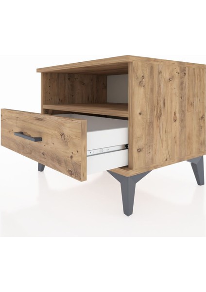 Hyperion Komodin Tek Raflı Tek Çekmeceli 60X44X48 Çam-Çam indirimleri