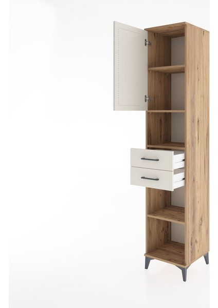 Hyperion Dolap 4 Raflı 2 Çekmeceli Tek Kapaklı 44X44X221 Çam-Aytaşı fırsatları