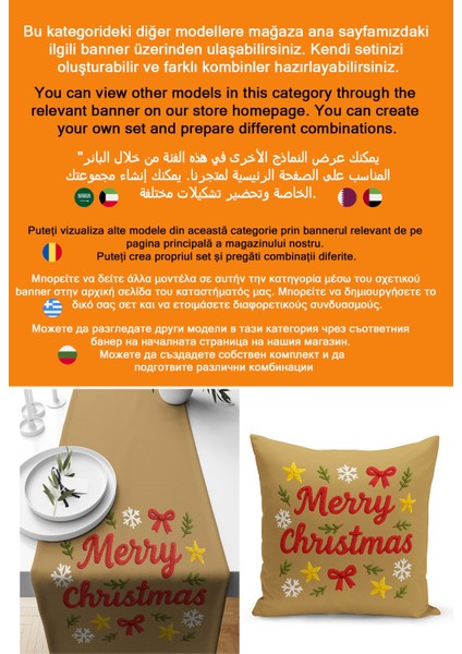 Yılbaşı Serisi 140X40 cm Dijital Baskılı Runner (Christmas Noel) fiyatları