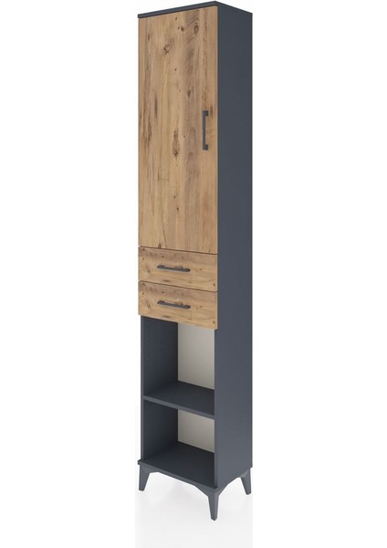 Arges Dolap 3 Raflı 2 Çekmeceli Tek Askılı 44X30X221 Antrasit-Çam modelleri