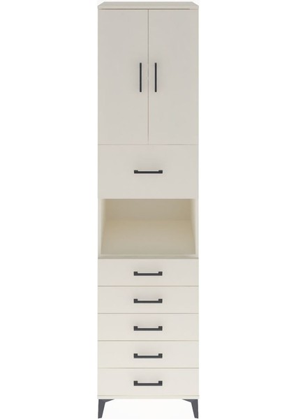 Hyperion Dolap 3 Raflı 6 Çekmeceli 2 Kapaklı 60X44X243 Aytaşı-Aytaşı