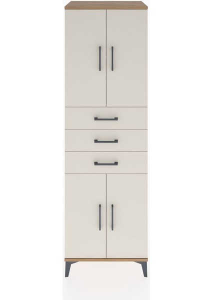 Hyperion Dolap 3 Raflı 3 Çekmeceli 4 Kapaklı 60X44X195 Çam-Aytaşı