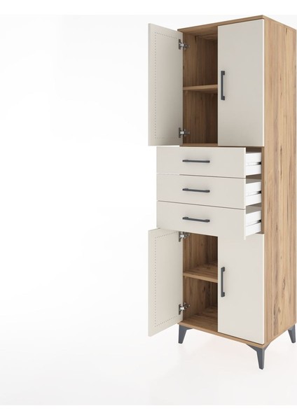 Hyperion Dolap 3 Raflı 3 Çekmeceli 4 Kapaklı 60X44X195 Çam-Aytaşı fırsatları