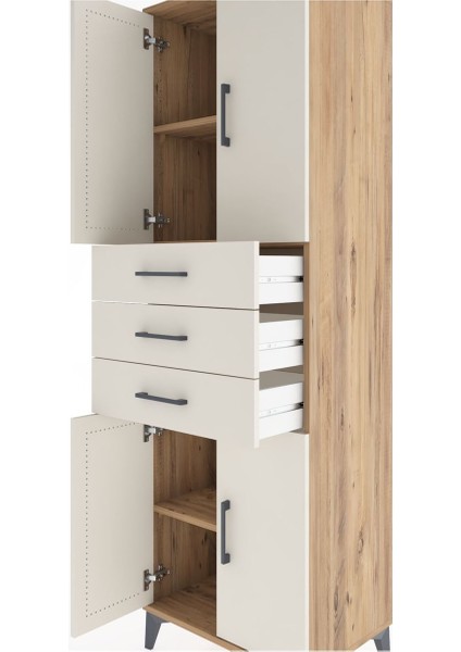 Hyperion Dolap 3 Raflı 3 Çekmeceli 4 Kapaklı 60X44X195 Çam-Aytaşı indirimleri