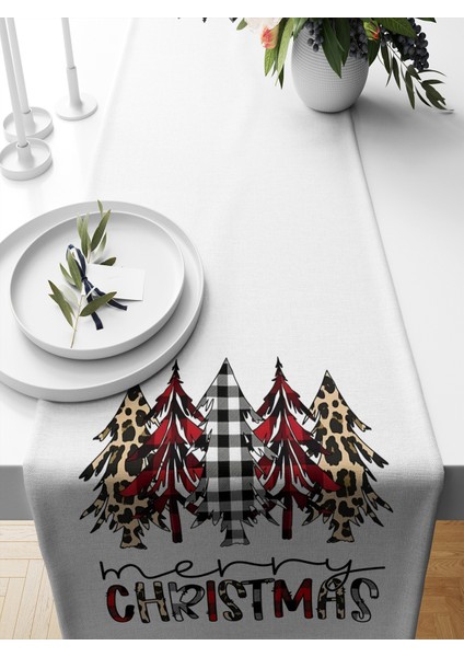 Yılbaşı Serisi 140X40 cm Dijital Baskılı Runner (Christmas Noel)