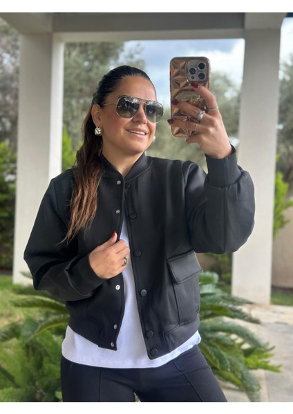 Siyah Bomber Ceket