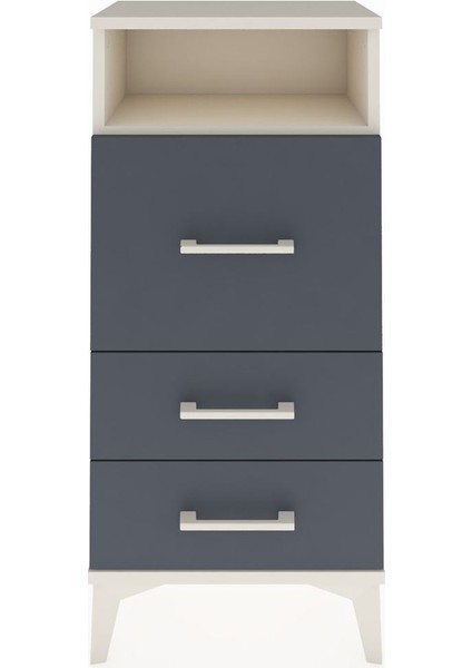 Arges Komodin Tek Raflı 3 Çekmeceli 44X30X96 Aytaşı-Antrasit