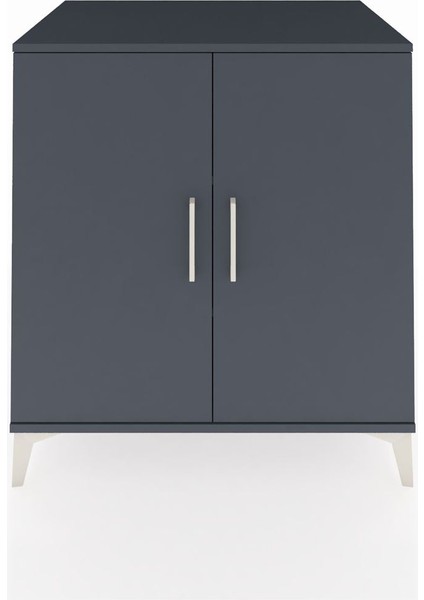 Kronos Şifonyer 2 Raflı 2 Kapaklı 88X59X96 Antrasit-Antrasit