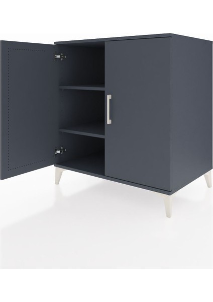 Kronos Şifonyer 2 Raflı 2 Kapaklı 88X59X96 Antrasit-Antrasit fırsatları
