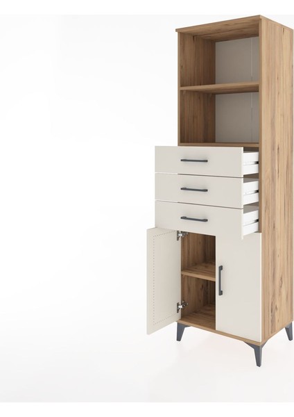 Hyperion Dolap 3 Raflı 3 Çekmeceli 2 Kapaklı 60X44X195 Çam-Aytaşı fırsatları