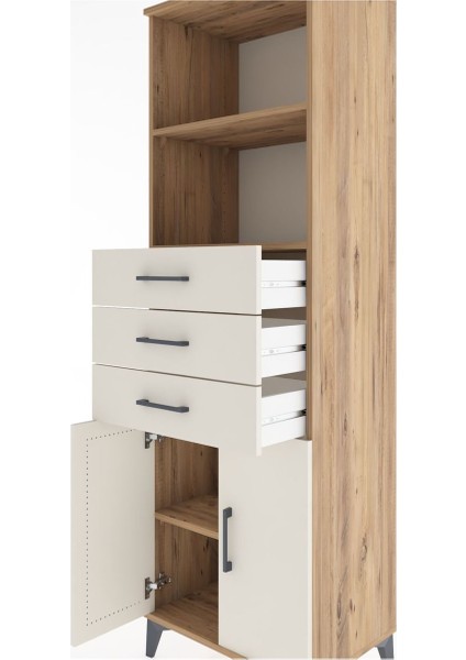 Hyperion Dolap 3 Raflı 3 Çekmeceli 2 Kapaklı 60X44X195 Çam-Aytaşı indirimleri