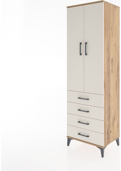 Hyperion Dolap 3 Raflı 4 Çekmeceli 2 Kapaklı 60X44X195 Çam-Aytaşı modelleri