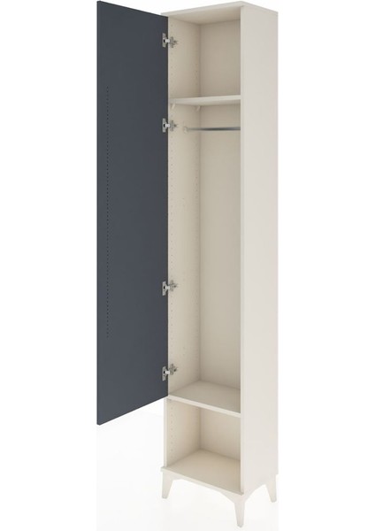 Arges Dolap 2 Raflı Tek Kapaklı Tek Askılı 44X30X221 Aytaşı-Antrasit fırsatları