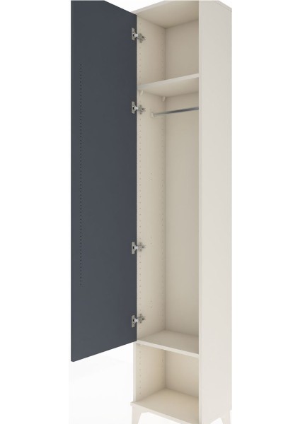 Arges Dolap 2 Raflı Tek Kapaklı Tek Askılı 44X30X221 Aytaşı-Antrasit indirimleri