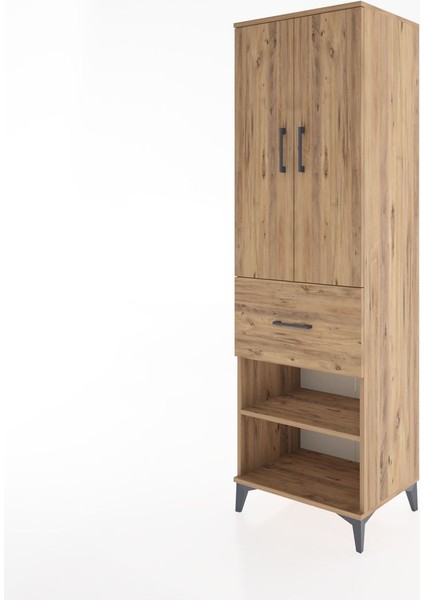 Hyperion Dolap 4 Raflı Tek Çekmeceli 2 Kapaklı 60X44X195 Çam-Çam modelleri