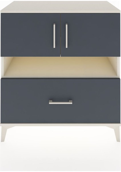 Hyperion Şifonyer 2 Raflı Tek Çekmeceli 2 Kapaklı 88X44X96 Aytaşı-Antrasit